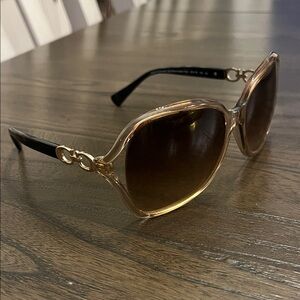 Coach Gold Frame Sunglasses with Brown Lenses